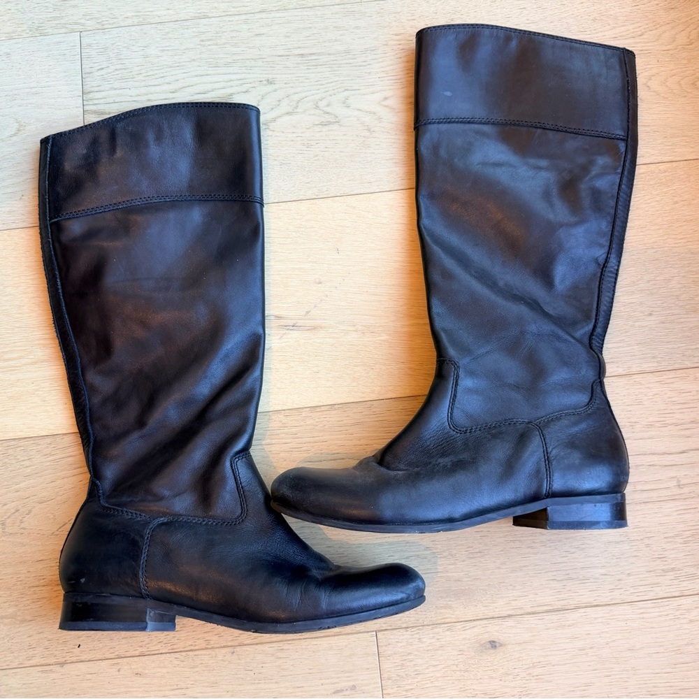 Arturo Chiang Black Leather Knee-High Boots